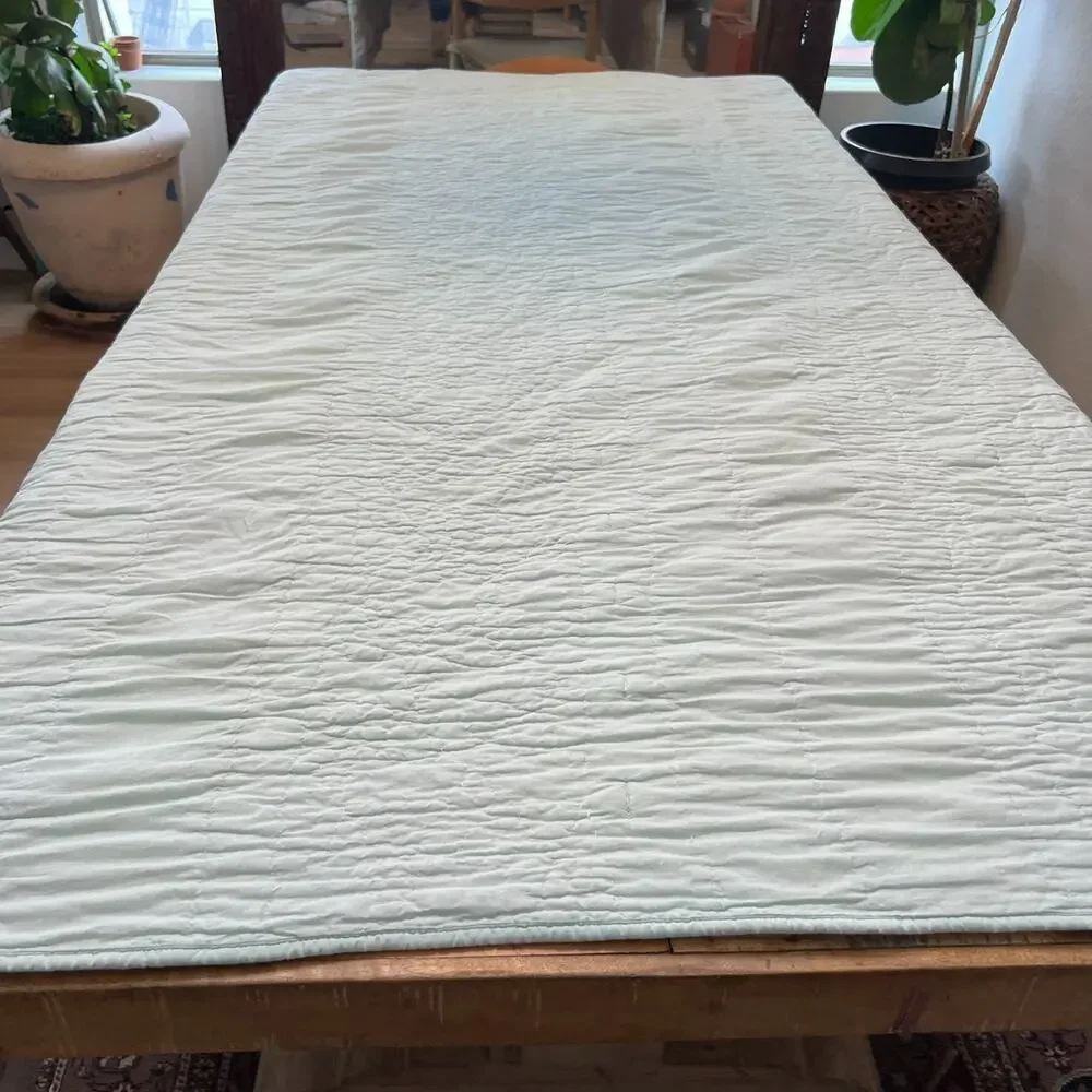 Pottery Barn Kids Full Queen Quilt Bailey Striped Textured Pastel Colors